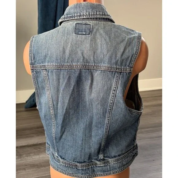 American Eagle Denim Jean Vest Size L - Picture 4 of 5